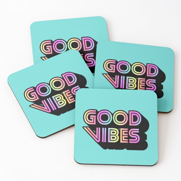 Item preview, Gradient Rainbow Pink Spectrum Stripes 3D Extruded Retro Vintage Sans Serif Display Typography Good Vibes Quotes designed and sold by Cawaiico.