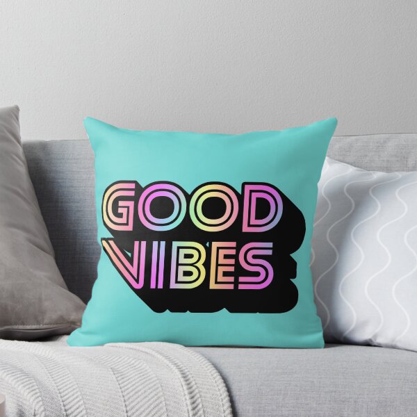 Item preview, Gradient Rainbow Pink Spectrum Stripes 3D Extruded Retro Vintage Sans Serif Display Typography Good Vibes Quotes designed and sold by Cawaiico.