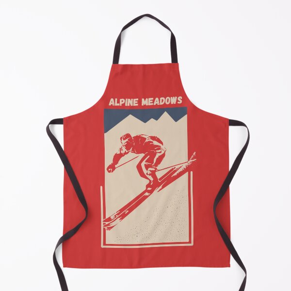 Item preview, Alpine Meadows Palisades Tahoe in California, Lake Tahoe, USA, North America - Vintage Red Ski Poster for Mountain Alpine Skier designed and sold by Vintage-TM.