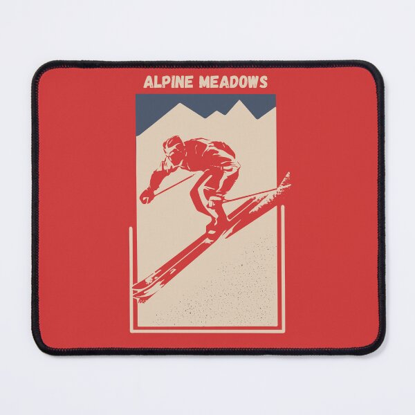 Item preview, Alpine Meadows Palisades Tahoe in California, Lake Tahoe, USA, North America - Vintage Red Ski Poster for Mountain Alpine Skier designed and sold by Vintage-TM.