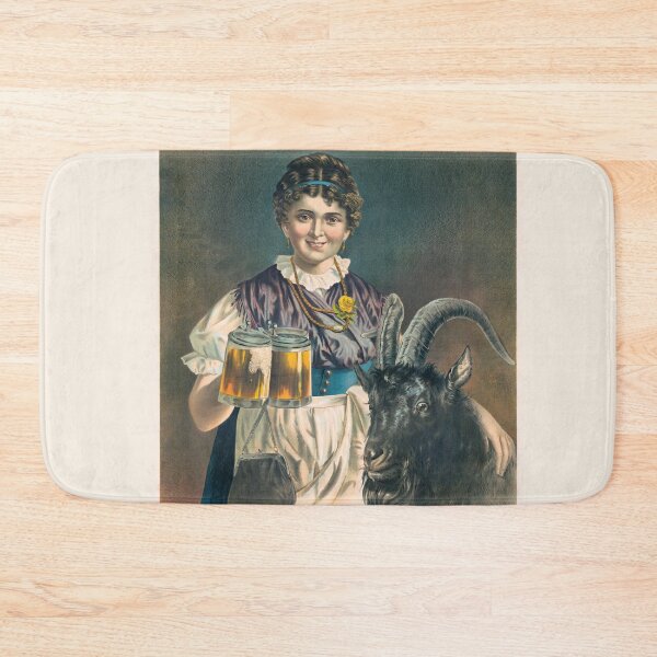 Item preview, Vintage Bock Beer Poster , Bavarian beer girl bock Henry Jerome Schile -Vintage goat Poster-Bock Beer designed and sold by TeeARTHY.