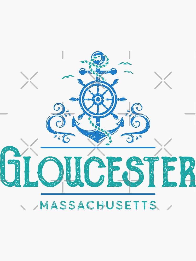 "Gloucester Massachusetts Nautical Design" Sticker for Sale by