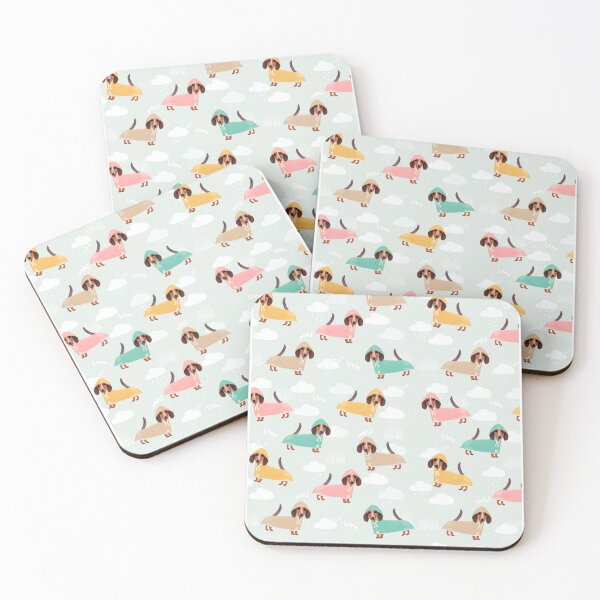 Item preview, Dachshunds in Raincoats Pattern designed and sold by StudioMalaikat.