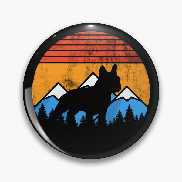 Item preview, Distressed Vintage Sunset Mountains Happy Frenchie Gift designed and sold by Guarddogdrive.