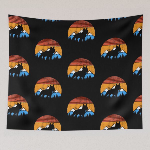 Item preview, Distressed Vintage Sunset Mountains Happy Frenchie Gift designed and sold by Guarddogdrive.
