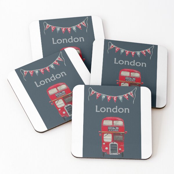 Item preview, Cheers London Bus - Watercolor Illustration designed and sold by Malu-Iriarte.