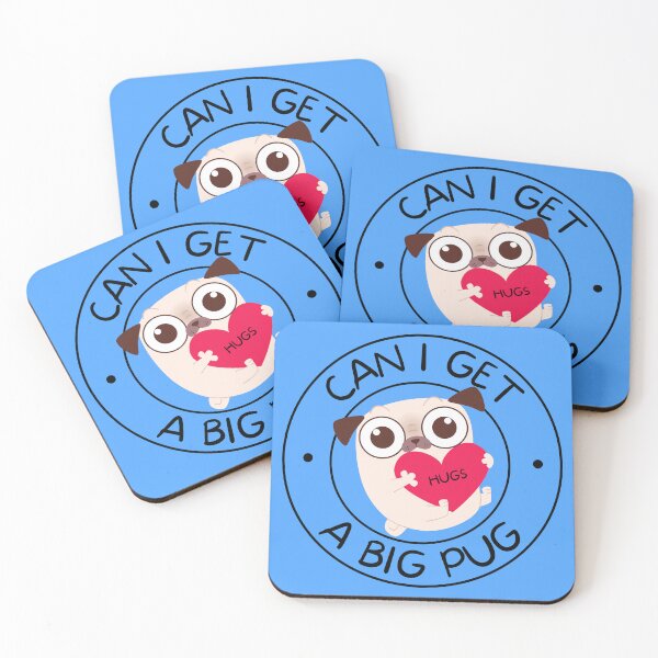 Item preview, Can I Get a Big Pug? Hugging Pug Pun designed and sold by to-esu.