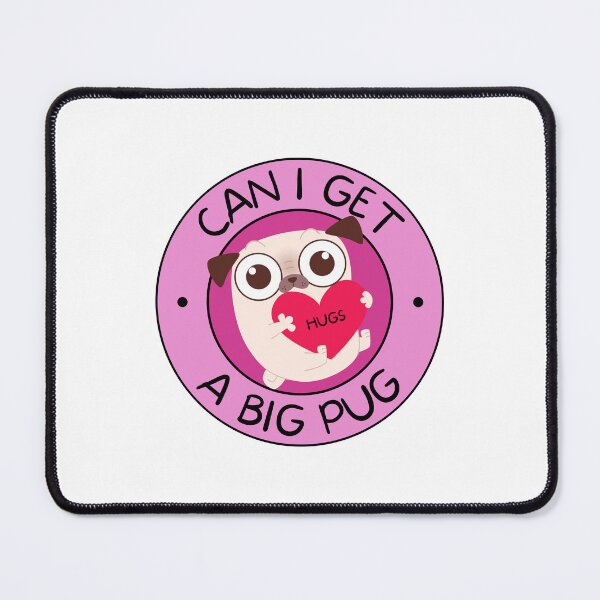 Item preview, Can I Get a Big Pug? Hugging Pug Pun PINK designed and sold by to-esu.