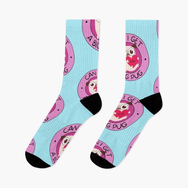 Item preview, Can I Get a Big Pug? Hugging Pug Pun PINK designed and sold by to-esu.