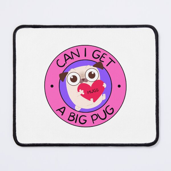 Item preview, Can I Get a Big Pug? Hugging Pug Pun PINK/PURPLE designed and sold by to-esu.