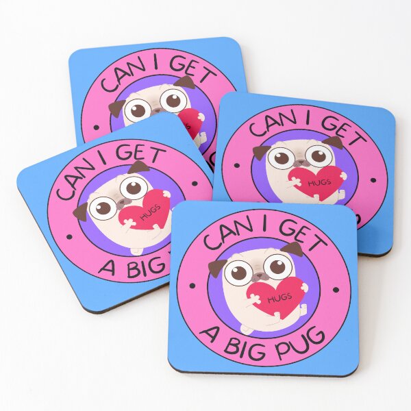 Item preview, Can I Get a Big Pug? Hugging Pug Pun PINK/PURPLE designed and sold by to-esu.