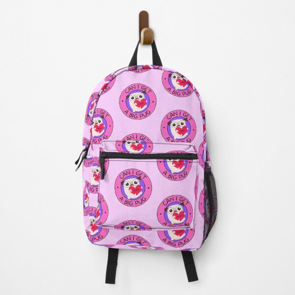 Item preview, Can I Get a Big Pug? Hugging Pug Pun PINK/PURPLE designed and sold by to-esu.