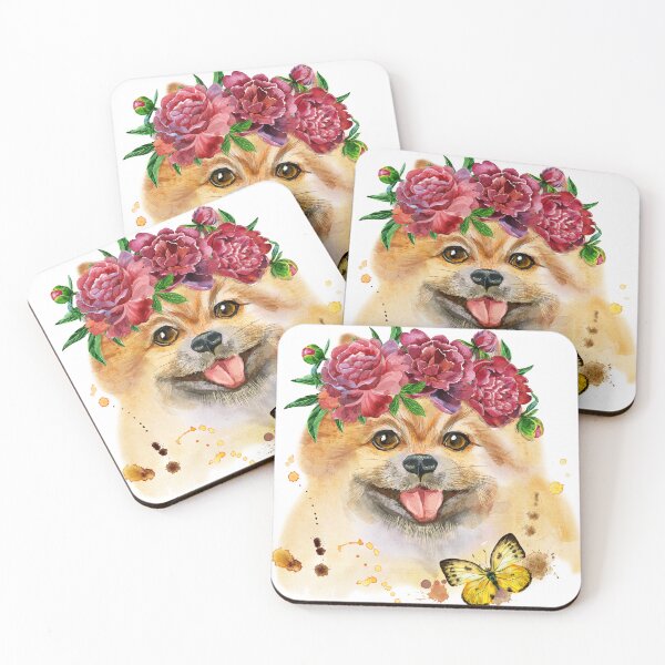 Item preview, Dog Flowers Butterfly designed and sold by geraskonst.