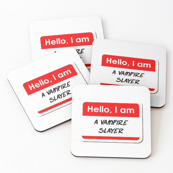 Item preview, Hello I am a Vampire Slayer funny name tag designed and sold by ThreadlyAndCo.