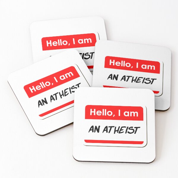 Item preview, Hello I am an Atheist funny name tag designed and sold by ThreadlyAndCo.