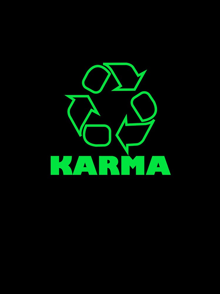 Aperçu 4 sur 4. Coque iPhone avec l'œuvre Karma Recycle Symbol What Goes Around Comes Around Gear créée et vendue par DynamicDesign.