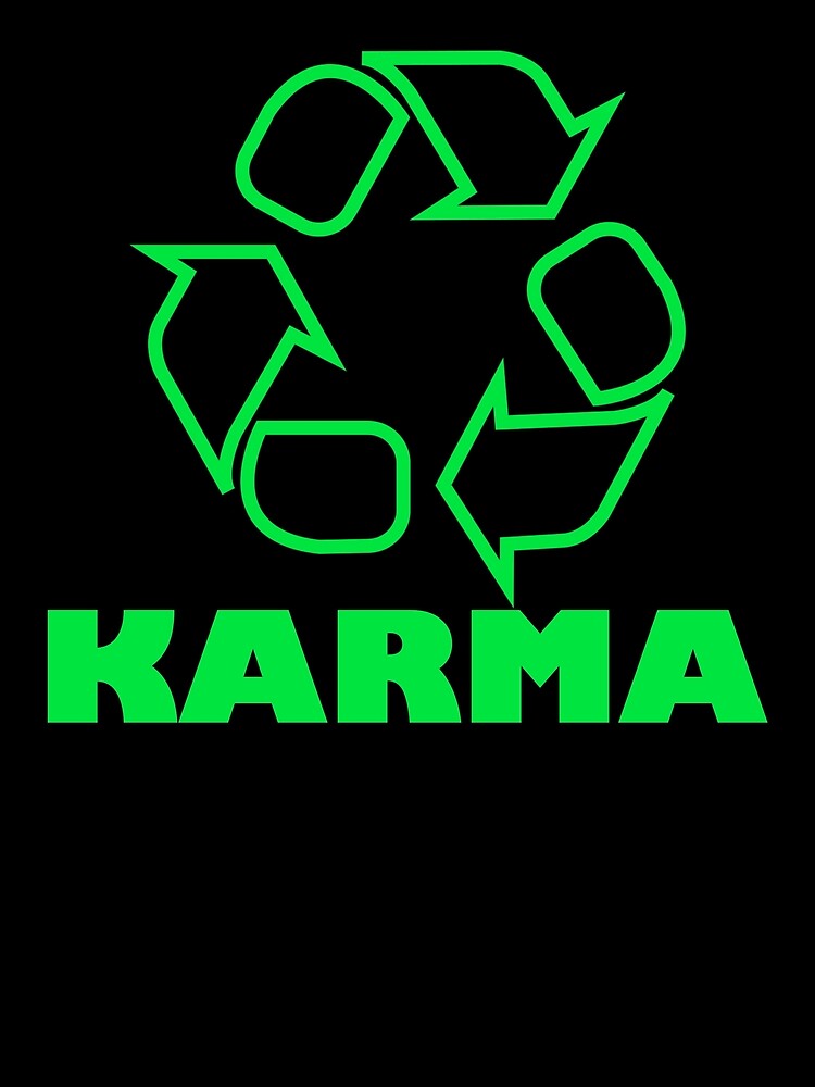 Aperçu 3 sur 3. Foulard avec l'œuvre Karma Recycle Symbol What Goes Around Comes Around Gear créée et vendue par DynamicDesign.