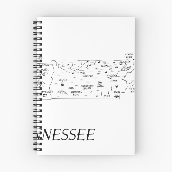 Item preview, Tennessee as a fantasy map - black and white designed and sold by aldayuan.
