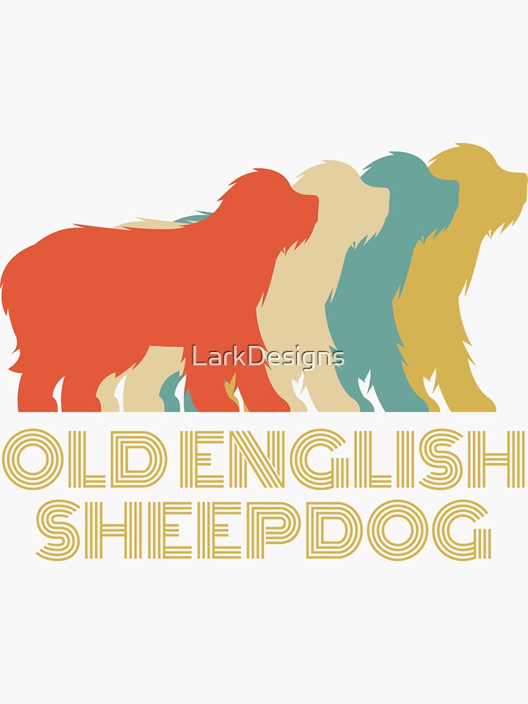 Old english sheepdog with tail (grey) Sticker for Sale by KiwiJP