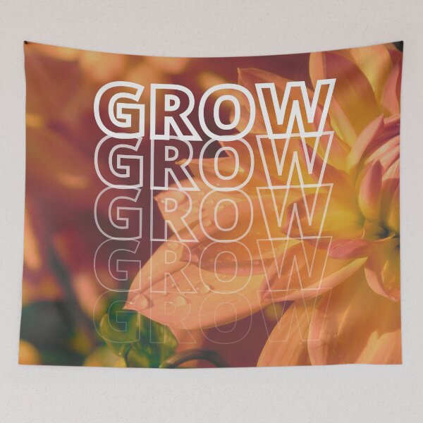 Item preview, GROW (above) - Warm Orange Flowers designed and sold by AliceSLee.