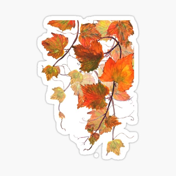 Item preview,  orange grapevine watercolor  designed and sold by ColorandColor.