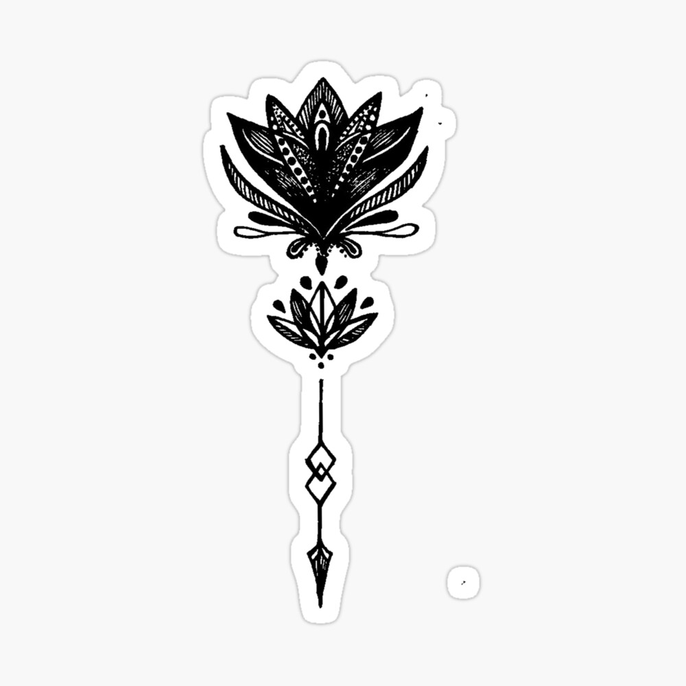 Minimalist Lotus Tattoo With Yoga Symbol Vector Illustration In Isolation  Vector, Nature, Petal, Template PNG and Vector with Transparent Background  for Free Download