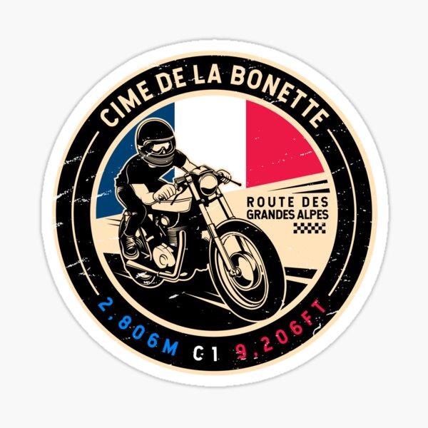 Item preview, Cime de la Bonette | Route des Grandes Alpes | Motorcycle designed and sold by KrisSidDesigns.