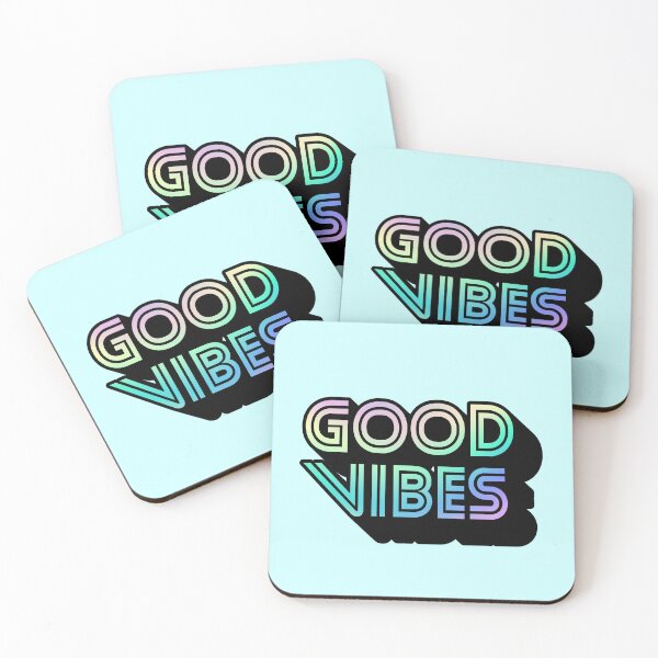 Item preview, Gradient Pastel Green Spectrum Stripes 3D Extruded Retro Vintage Sans Serif Display Typography Good Vibes Quotes designed and sold by Cawaiico.