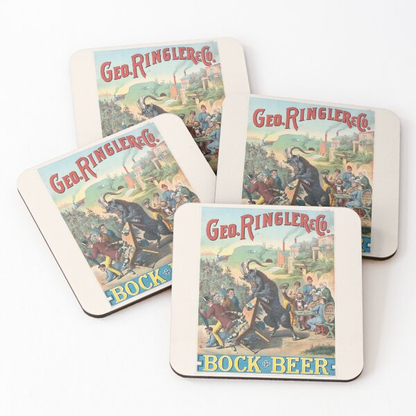 Item preview, Vintage Bock Beer Poster , Bock Geo. Ringler Henry Jerome Schile -Vintage goat Poster-Bock Beer designed and sold by TeeARTHY.