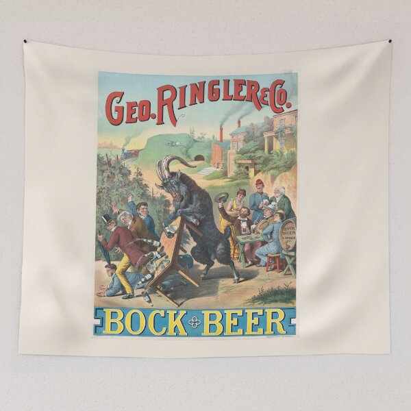 Item preview, Vintage Bock Beer Poster , Bock Geo. Ringler Henry Jerome Schile -Vintage goat Poster-Bock Beer designed and sold by TeeARTHY.