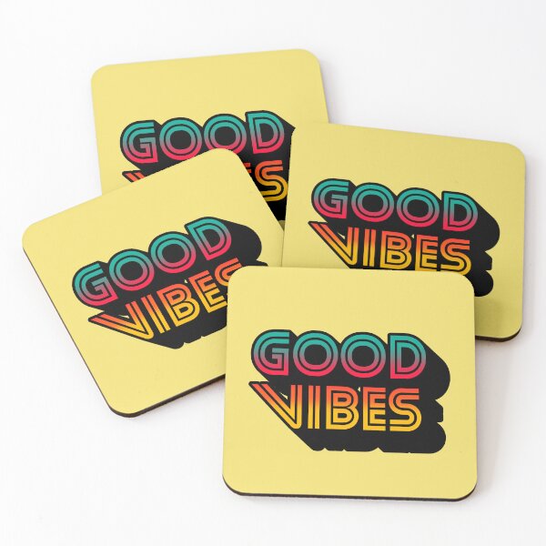 Item preview, Gradient Tricolor Spectrum Stripes 3D Extruded Retro Vintage Sans Serif Display Typography Good Vibes Quotes designed and sold by Cawaiico.