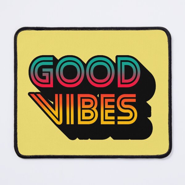 Item preview, Gradient Tricolor Spectrum Stripes 3D Extruded Retro Vintage Sans Serif Display Typography Good Vibes Quotes designed and sold by Cawaiico.