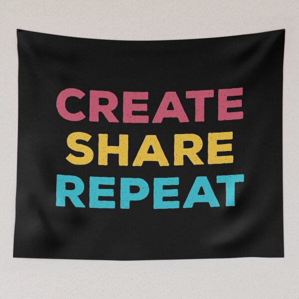 Item preview,  Create Share Repeat Content Creator Vintage Text designed and sold by wenjunior.