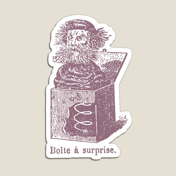 Item preview, Jack in the Box - Boite a surprise - Vintage Dictionary Illustration designed and sold by Birdbrook Academy.