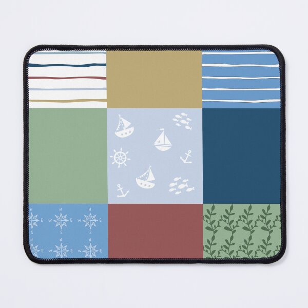 Item preview, Nautical Themed Patchwork Pattern designed and sold by LouiseFranksArt.