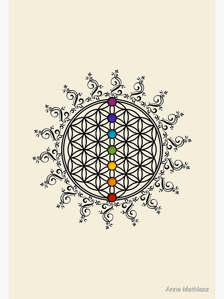 【オンライン限定商品】  CHAKRAS, LIFE, OF FLOWER SPIRITUALITY, ZEN, YOGA, イラスト