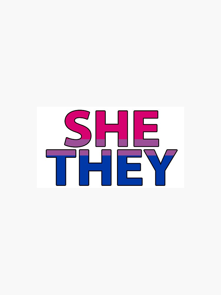 Bisexual Flag With She They Pronouns Sticker For Sale By