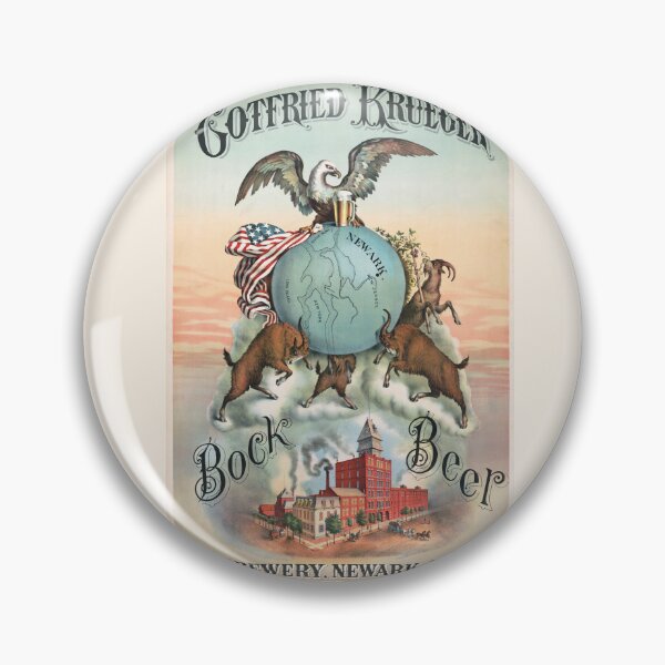 Item preview,  Vintage Bock Beer Poster,Gotfried Kruger brewery, Newark, N.J., Bock beerJerome Schile -Vintage goat Poster-Bock Beer designed and sold by TeeARTHY.