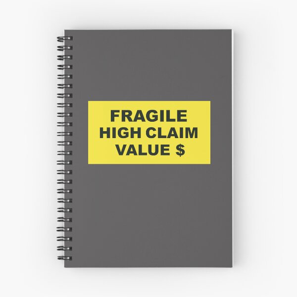Item preview, FRAGILE HIGH CLAIM VALUE industrial style yellow sign designed and sold by lobodelnoir.