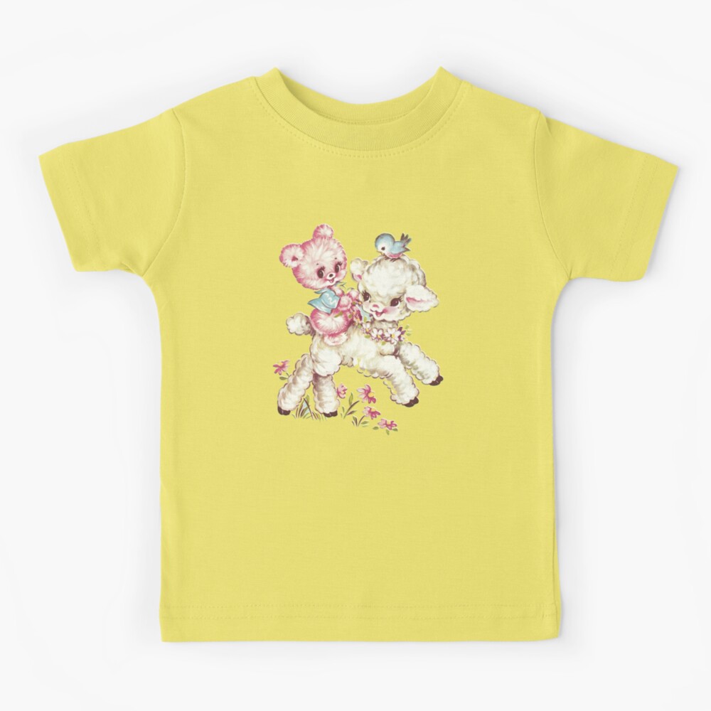 Baby Teddy Bear & Lamb Vintage Animal Illustration Active T-Shirt for Sale  by mnkna