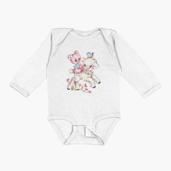 Item preview, Baby Teddy Bear & Lamb Vintage Animal Illustration designed and sold by mnkna.
