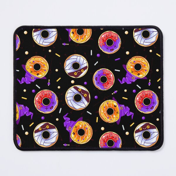 Item preview, Seamless halloween pattern with funny kawaii sweet spooky donuts designed and sold by fekraart.