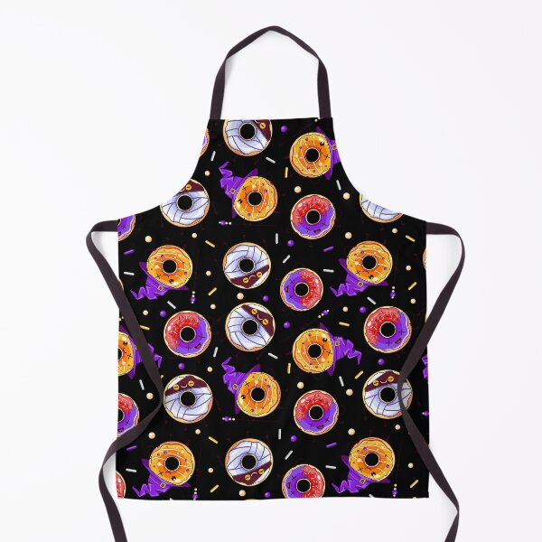 Item preview, Seamless halloween pattern with funny kawaii sweet spooky donuts designed and sold by fekraart.