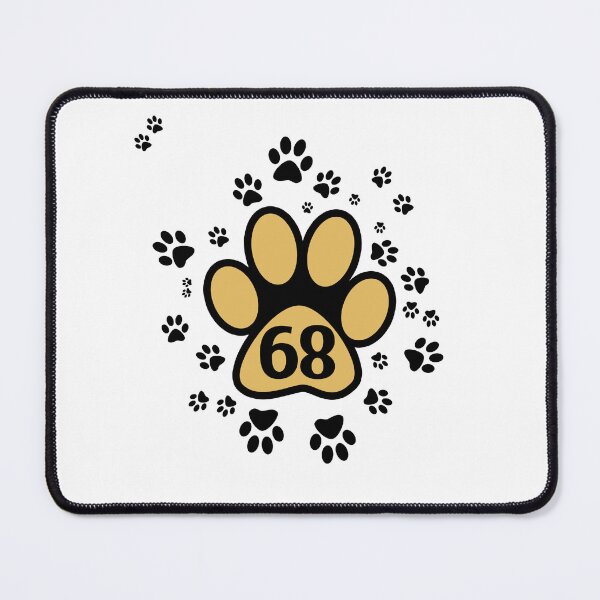 Item preview, 68 - number with animal paw pattern designed and sold by MadandMean.
