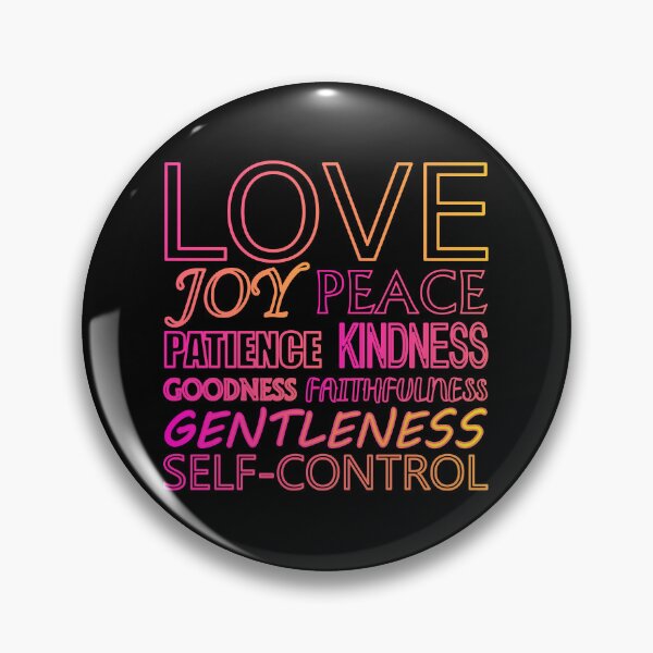 Item preview, Fruit of the Spirit Hot Pink to Yellow Gradient Text on Black Background designed and sold by aheartforgod.