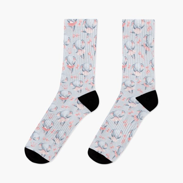 Item preview, Elephant ballerina nursery pattern for ballet girls baby room decor designed and sold by portrait4you.