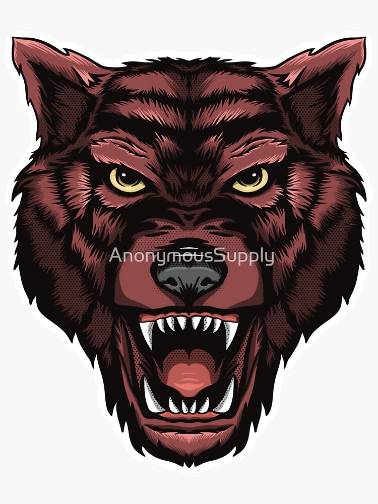 "As strong as a wolf Red wolf " Sticker for Sale by AnonymousSupply