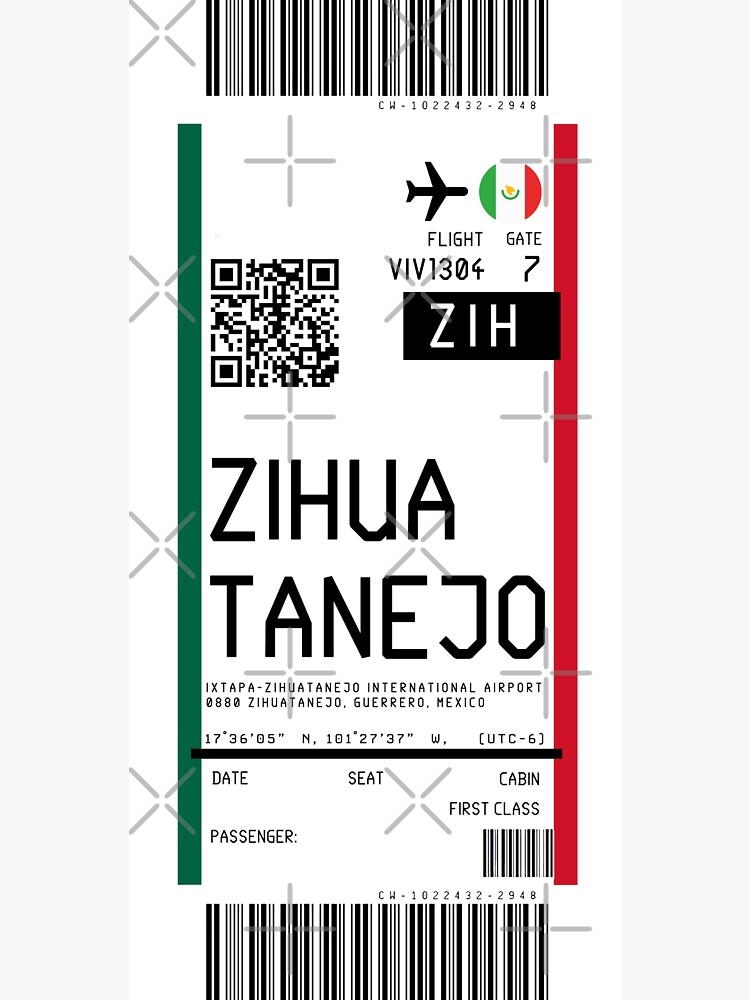 "Ixtapa Zihuatanejo International Airport (ZIH) Boarding Pass rickrolled" Sticker for Sale by
