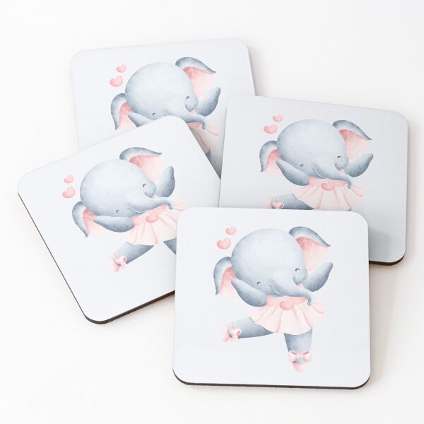 Item preview, Elephant ballerina nursery pattern for ballet girls baby room decor designed and sold by portrait4you.