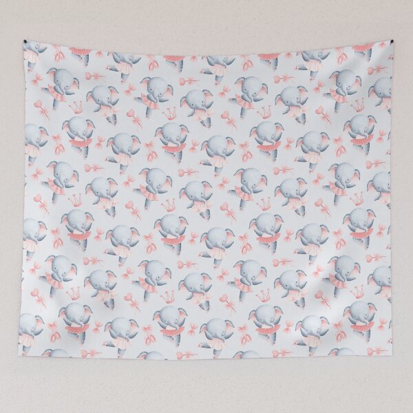 Item preview, Elephant ballerina nursery pattern for ballet girls baby room decor designed and sold by portrait4you.